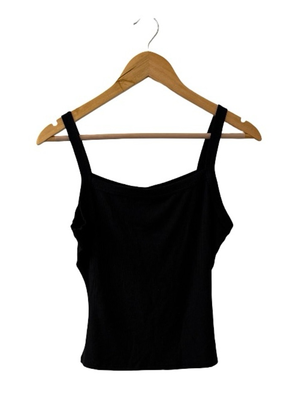 SKIMS Black Ribbed Square-Neck Tank